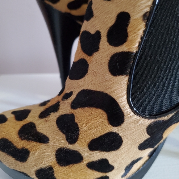 Aldo leopard print ankle boot heels - Picture 2 of 5